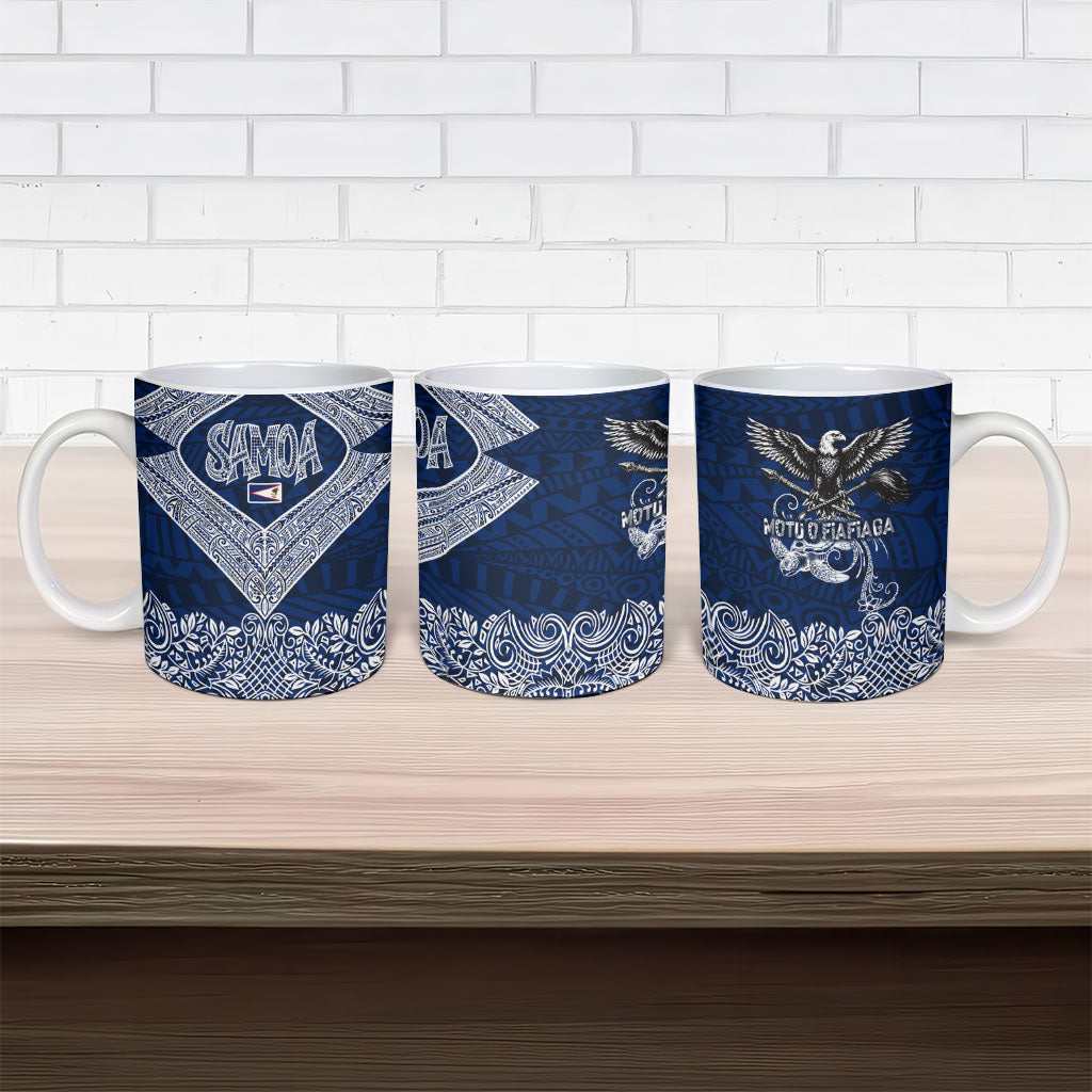 American Samoa Eagle Ceramic Mug Sea Turtle Traditional Polynesian Tribal Tattoo
