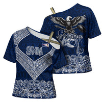 American Samoa Eagle Cross Shoulder Shirt Sea Turtle Traditional Polynesian Tribal Tattoo