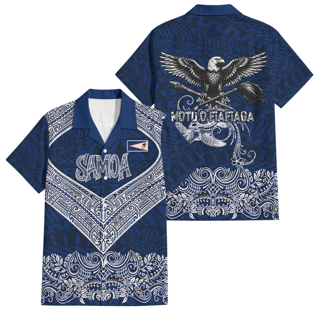 American Samoa Eagle Family Matching Off The Shoulder Long Sleeve Dress and Hawaiian Shirt Sea Turtle Traditional Polynesian Tribal Tattoo