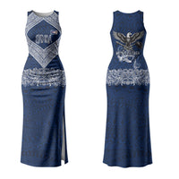 American Samoa Eagle Family Matching Tank Maxi Dress and Hawaiian Shirt Sea Turtle Traditional Polynesian Tribal Tattoo