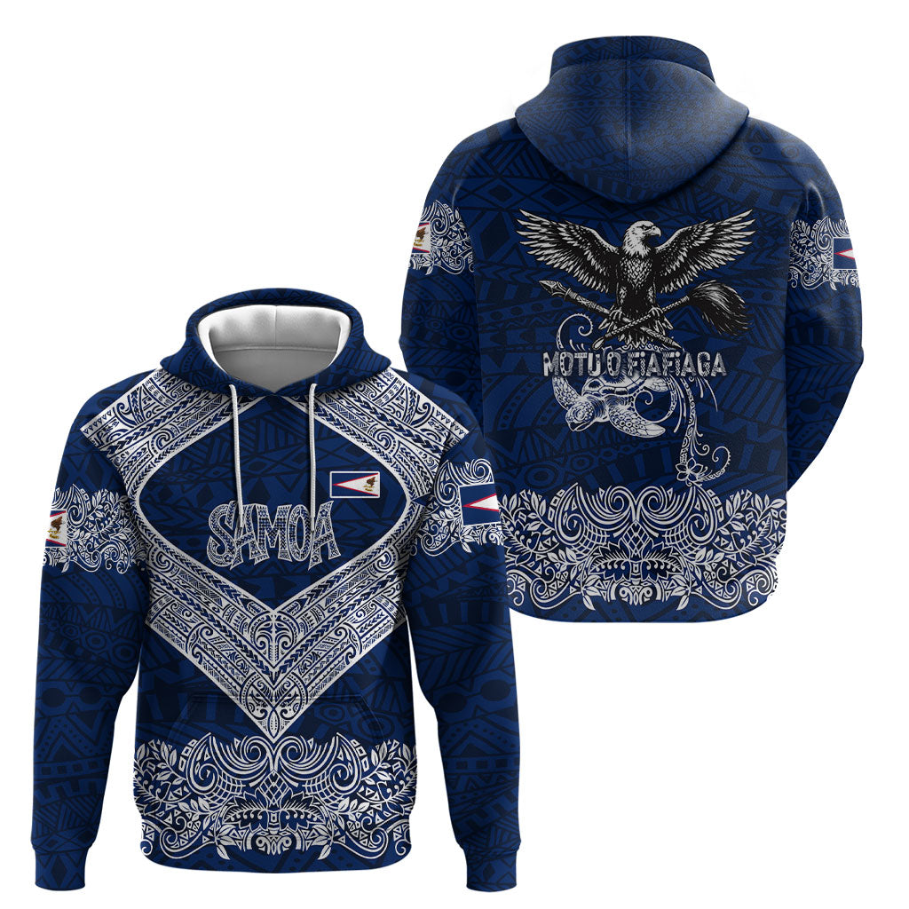 American Samoa Eagle Hoodie Sea Turtle Traditional Polynesian Tribal Tattoo