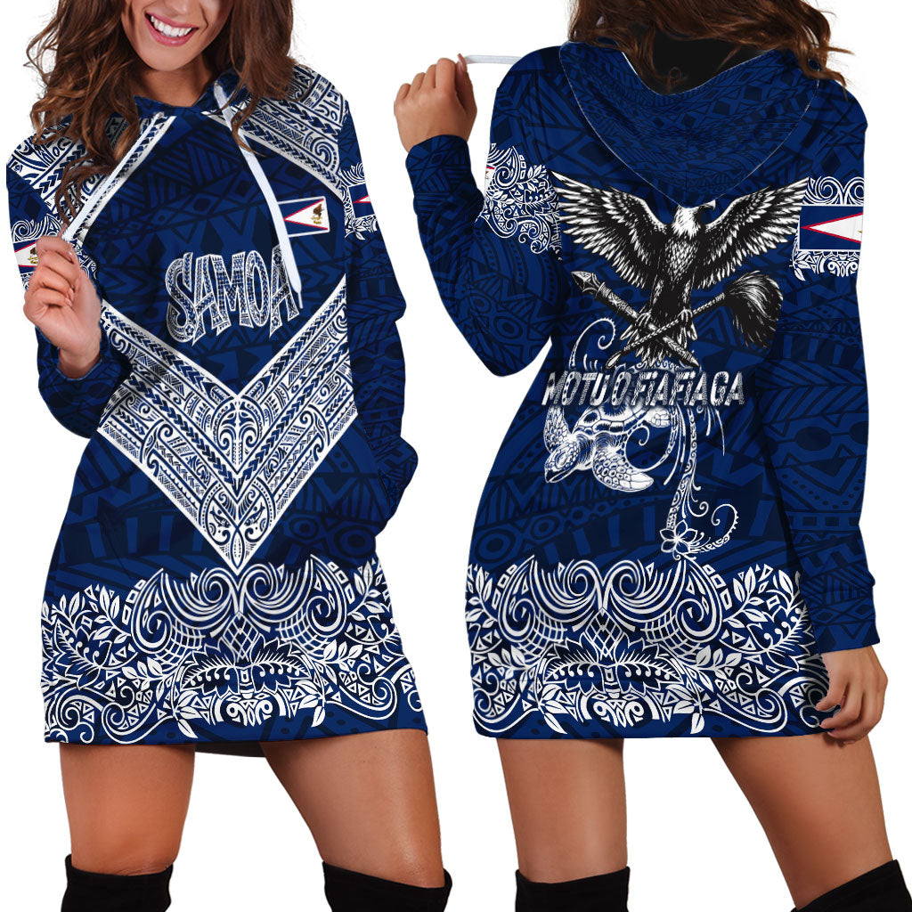 American Samoa Eagle Hoodie Dress Sea Turtle Traditional Polynesian Tribal Tattoo