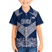 American Samoa Eagle Kid Hawaiian Shirt Sea Turtle Traditional Polynesian Tribal Tattoo