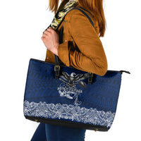 American Samoa Eagle Leather Tote Bag Sea Turtle Traditional Polynesian Tribal Tattoo