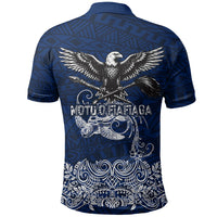 American Samoa Eagle Polo Shirt Sea Turtle Traditional Polynesian Tribal Tattoo