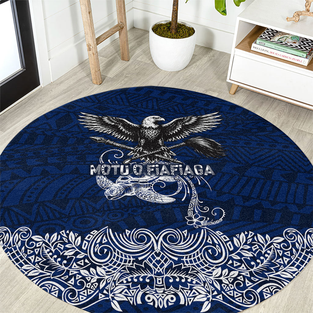 American Samoa Eagle Round Carpet Sea Turtle Traditional Polynesian Tribal Tattoo