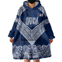 American Samoa Eagle Wearable Blanket Hoodie Sea Turtle Traditional Polynesian Tribal Tattoo