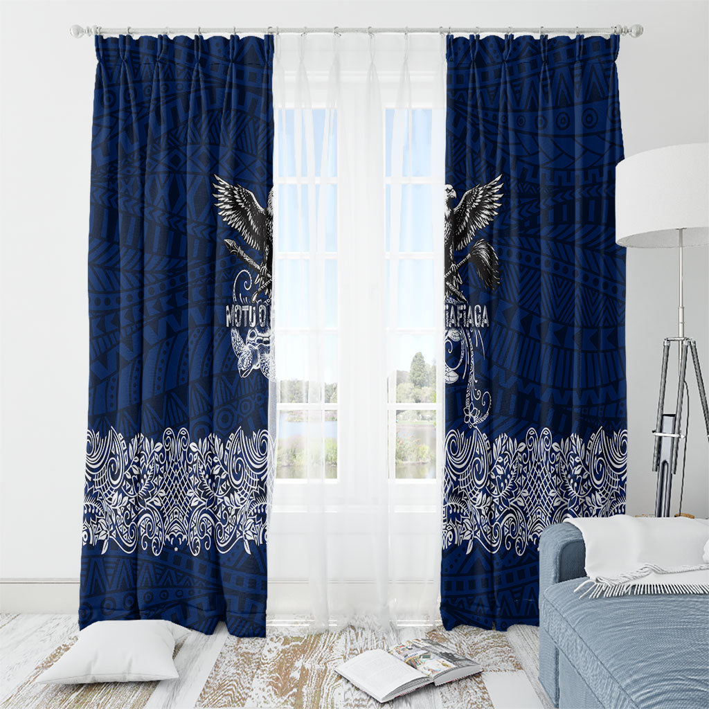 American Samoa Eagle Window Curtain Sea Turtle Traditional Polynesian Tribal Tattoo