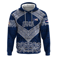 American Samoa Eagle Zip Hoodie Sea Turtle Traditional Polynesian Tribal Tattoo