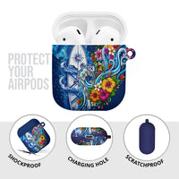 American Samoa Pago Pago AirPods Case Sea Turtle And Fruit Bat - Tropical Hibiscus Flowers Polynesian