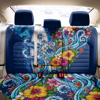 American Samoa Pago Pago Back Car Seat Cover Sea Turtle And Fruit Bat - Tropical Hibiscus Flowers Polynesian
