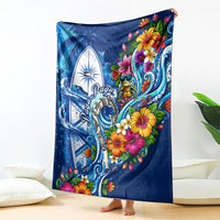 American Samoa Pago Pago Blanket Sea Turtle And Fruit Bat - Tropical Hibiscus Flowers Polynesian