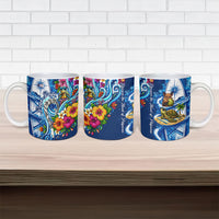 American Samoa Pago Pago Ceramic Mug Sea Turtle And Fruit Bat - Tropical Hibiscus Flowers Polynesian