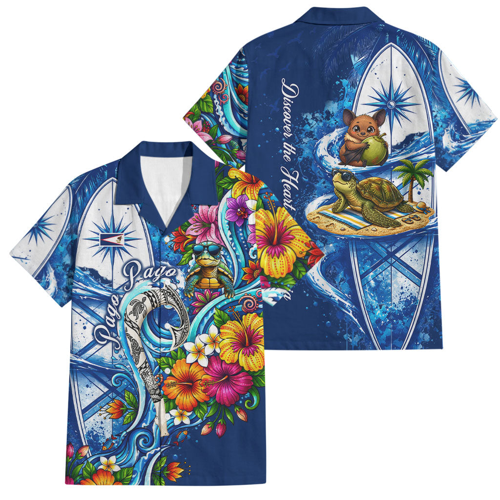 American Samoa Pago Pago Family Matching Mermaid Dress and Hawaiian Shirt Sea Turtle And Fruit Bat - Tropical Hibiscus Flowers Polynesian