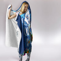 American Samoa Pago Pago Hooded Blanket Sea Turtle And Fruit Bat - Tropical Hibiscus Flowers Polynesian