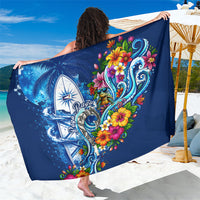 American Samoa Pago Pago Sarong Sea Turtle And Fruit Bat - Tropical Hibiscus Flowers Polynesian