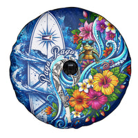 American Samoa Pago Pago Spare Tire Cover Sea Turtle And Fruit Bat - Tropical Hibiscus Flowers Polynesian