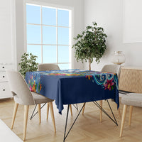 American Samoa Pago Pago Tablecloth Sea Turtle And Fruit Bat - Tropical Hibiscus Flowers Polynesian