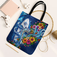 American Samoa Pago Pago Tote Bag Sea Turtle And Fruit Bat - Tropical Hibiscus Flowers Polynesian