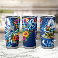 American Samoa Pago Pago Tumbler Cup Sea Turtle And Fruit Bat - Tropical Hibiscus Flowers Polynesian