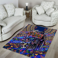 American Samoa Warrior Area Rug Polynesian Fruit Bat Talofa Urban Graffiti Street Art