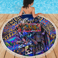 American Samoa Warrior Beach Blanket Polynesian Fruit Bat Talofa Urban Graffiti Street Art