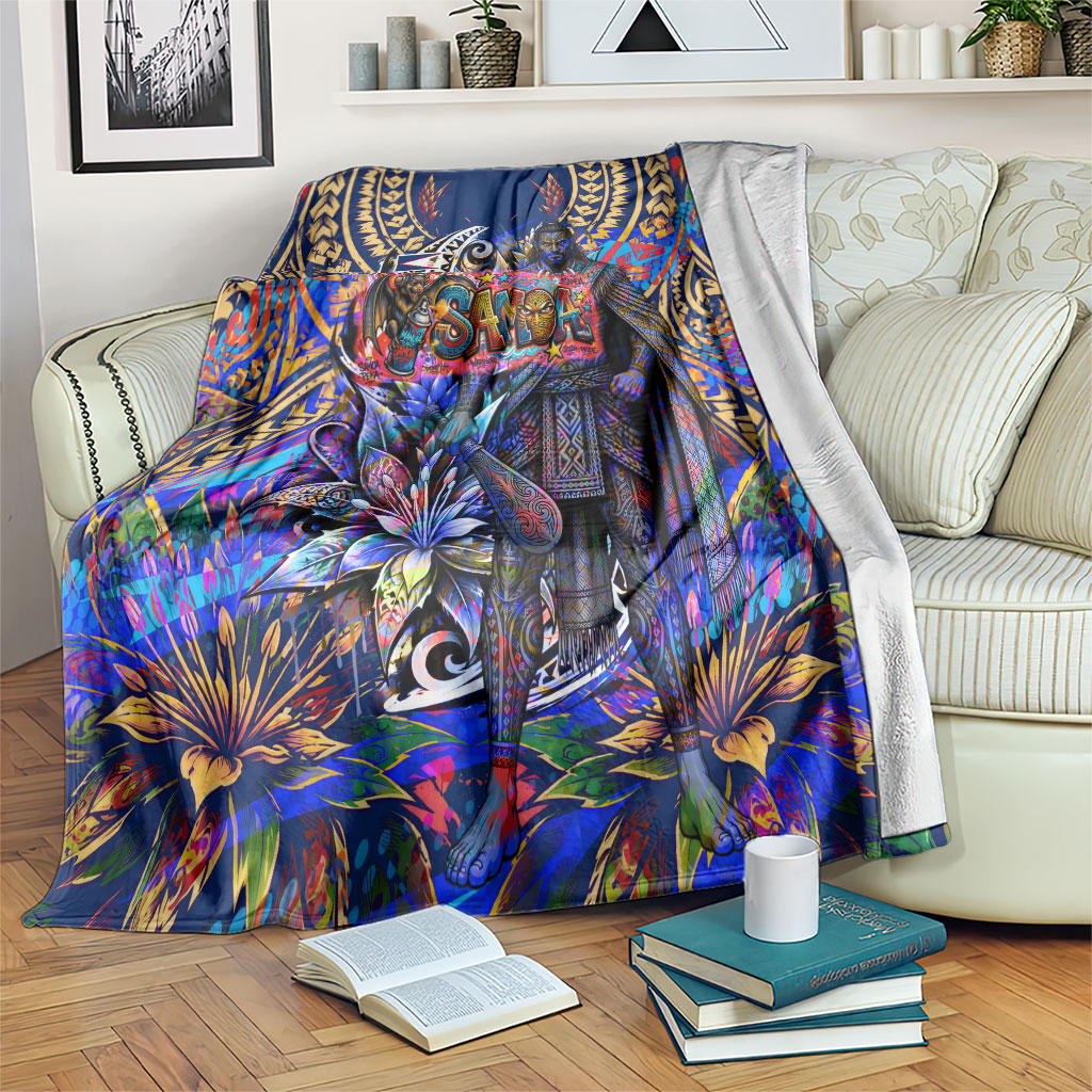 American Samoa Warrior Blanket Polynesian Fruit Bat Talofa Urban Graffiti Street Art