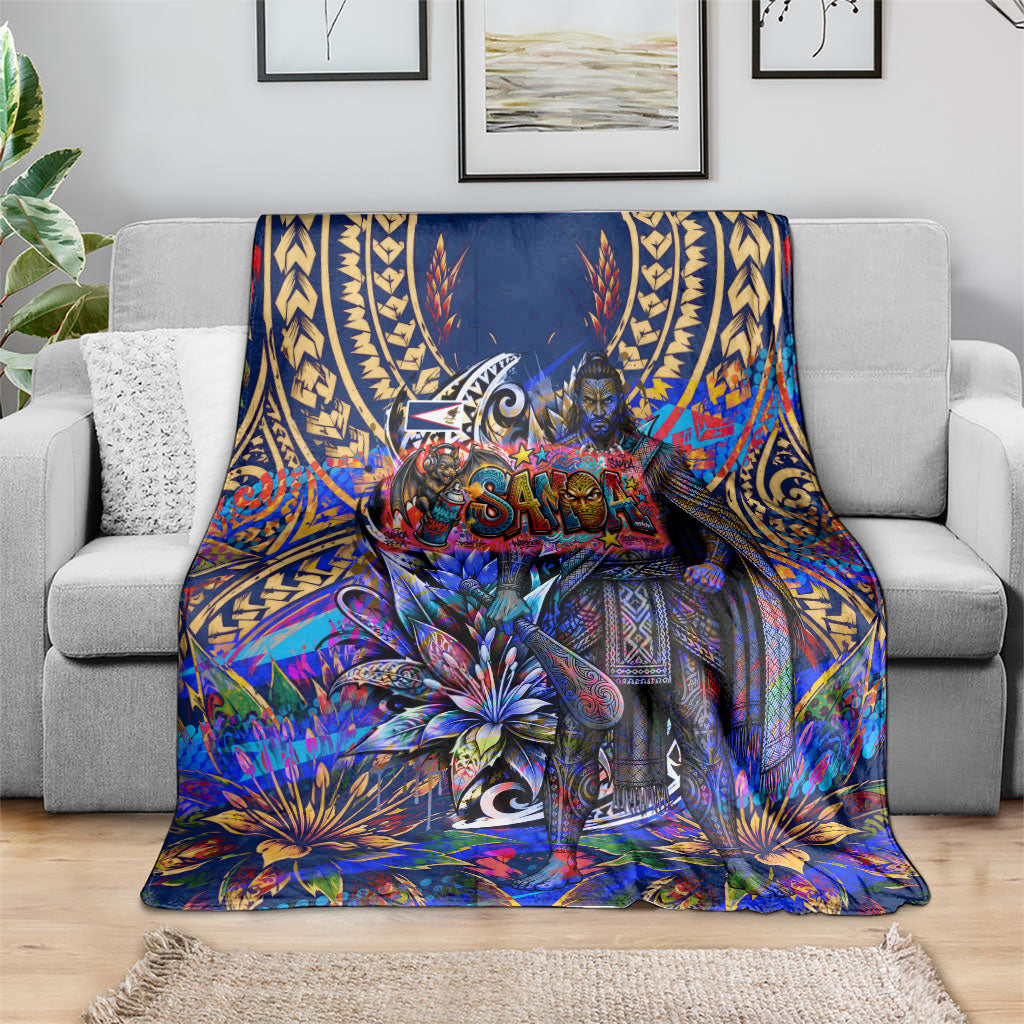 American Samoa Warrior Blanket Polynesian Fruit Bat Talofa Urban Graffiti Street Art