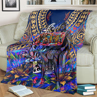 American Samoa Warrior Blanket Polynesian Fruit Bat Talofa Urban Graffiti Street Art