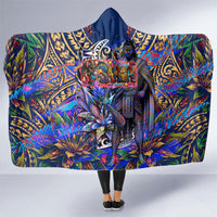 American Samoa Warrior Hooded Blanket Polynesian Fruit Bat Talofa Urban Graffiti Street Art