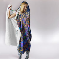 American Samoa Warrior Hooded Blanket Polynesian Fruit Bat Talofa Urban Graffiti Street Art