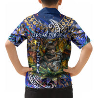 American Samoa Warrior Kid Hawaiian Shirt Polynesian Fruit Bat Talofa Urban Graffiti Street Art