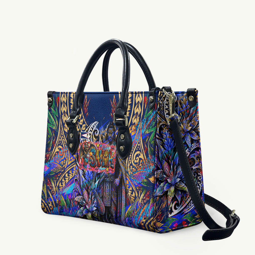 American Samoa Warrior Leather Bag Polynesian Fruit Bat Talofa Urban Graffiti Street Art