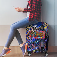 American Samoa Warrior Luggage Cover Polynesian Fruit Bat Talofa Urban Graffiti Street Art