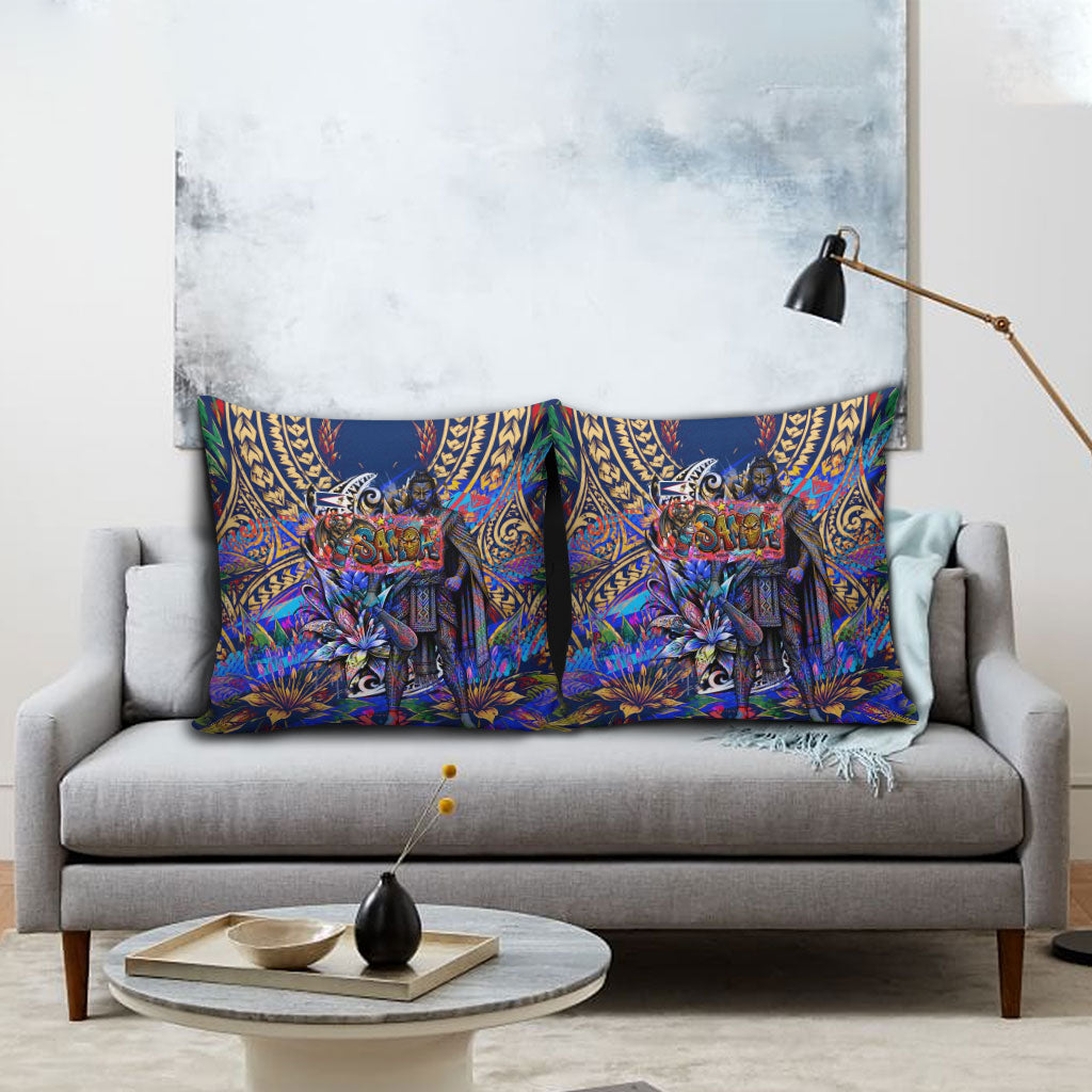 American Samoa Warrior Pillow Cover Polynesian Fruit Bat Talofa Urban Graffiti Street Art