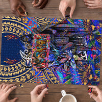 American Samoa Warrior Puzzle Polynesian Fruit Bat Talofa Urban Graffiti Street Art