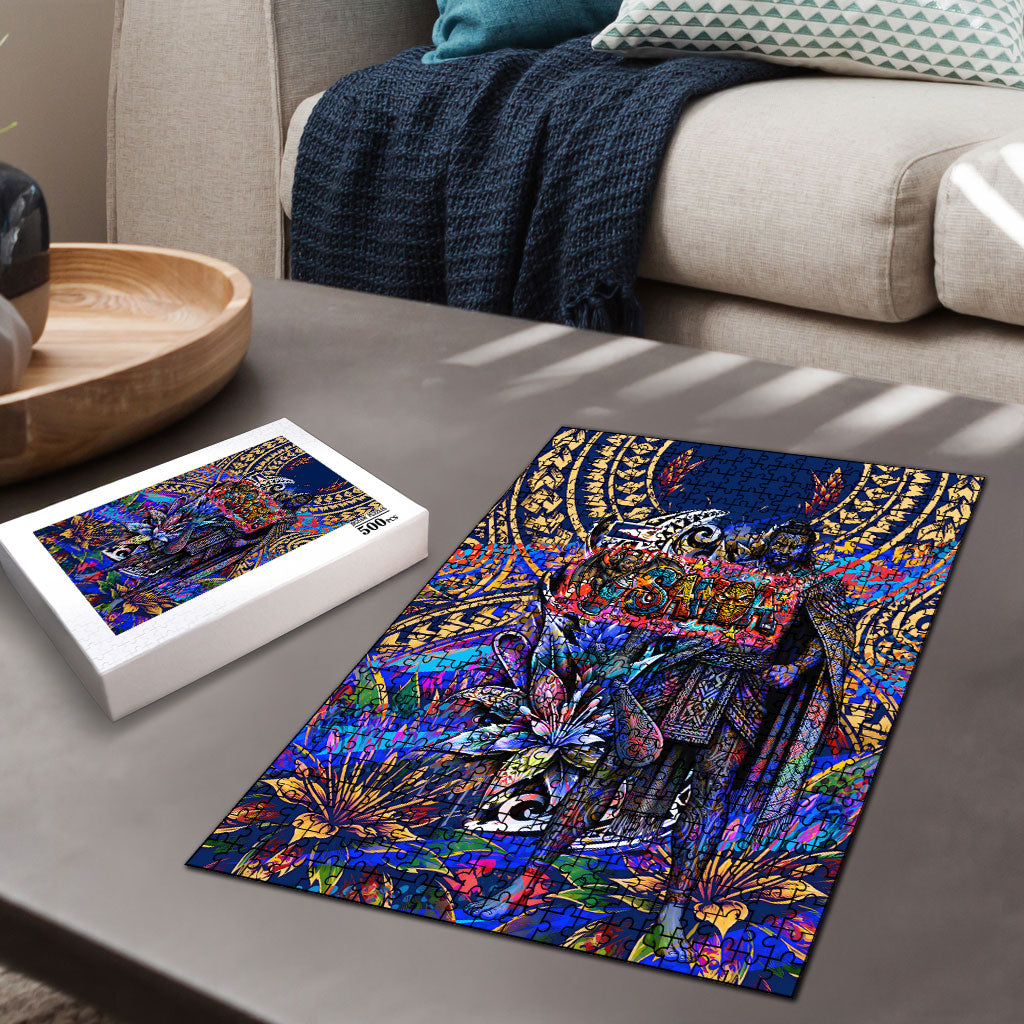 American Samoa Warrior Puzzle Polynesian Fruit Bat Talofa Urban Graffiti Street Art