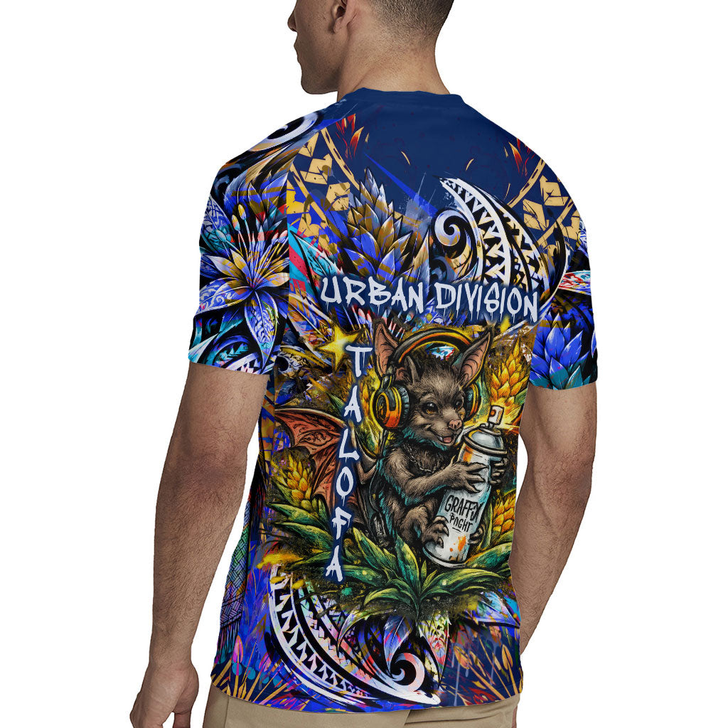 American Samoa Warrior Rugby Jersey Polynesian Fruit Bat Talofa Urban Graffiti Street Art