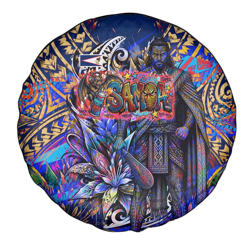 American Samoa Warrior Spare Tire Cover Polynesian Fruit Bat Talofa Urban Graffiti Street Art
