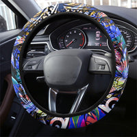 American Samoa Warrior Steering Wheel Cover Polynesian Fruit Bat Talofa Urban Graffiti Street Art