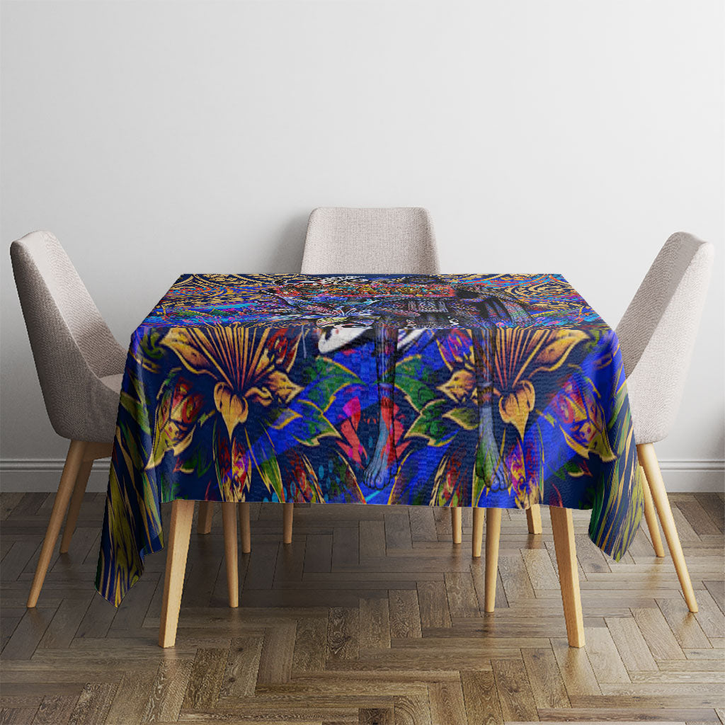 American Samoa Warrior Tablecloth Polynesian Fruit Bat Talofa Urban Graffiti Street Art