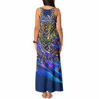 American Samoa Warrior Tank Maxi Dress Polynesian Fruit Bat Talofa Urban Graffiti Street Art