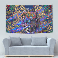 American Samoa Warrior Tapestry Polynesian Fruit Bat Talofa Urban Graffiti Street Art