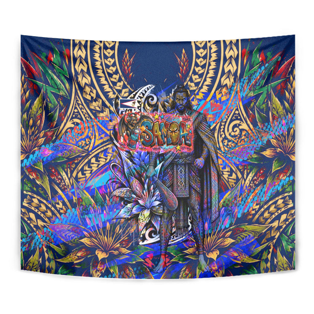 American Samoa Warrior Tapestry Polynesian Fruit Bat Talofa Urban Graffiti Street Art