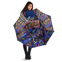 American Samoa Warrior Umbrella Polynesian Fruit Bat Talofa Urban Graffiti Street Art