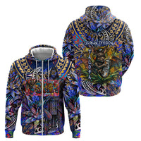 American Samoa Warrior Zip Hoodie Polynesian Fruit Bat Talofa Urban Graffiti Street Art