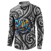 Chur Bro Shaka Sign Button Sweatshirt New Zealand Koru Colorful Graffiti Splash