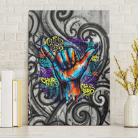 Chur Bro Shaka Sign Canvas Wall Art New Zealand Koru Colorful Graffiti Splash