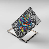 Chur Bro Shaka Sign Canvas Wall Art New Zealand Koru Colorful Graffiti Splash