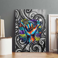 Chur Bro Shaka Sign Canvas Wall Art New Zealand Koru Colorful Graffiti Splash
